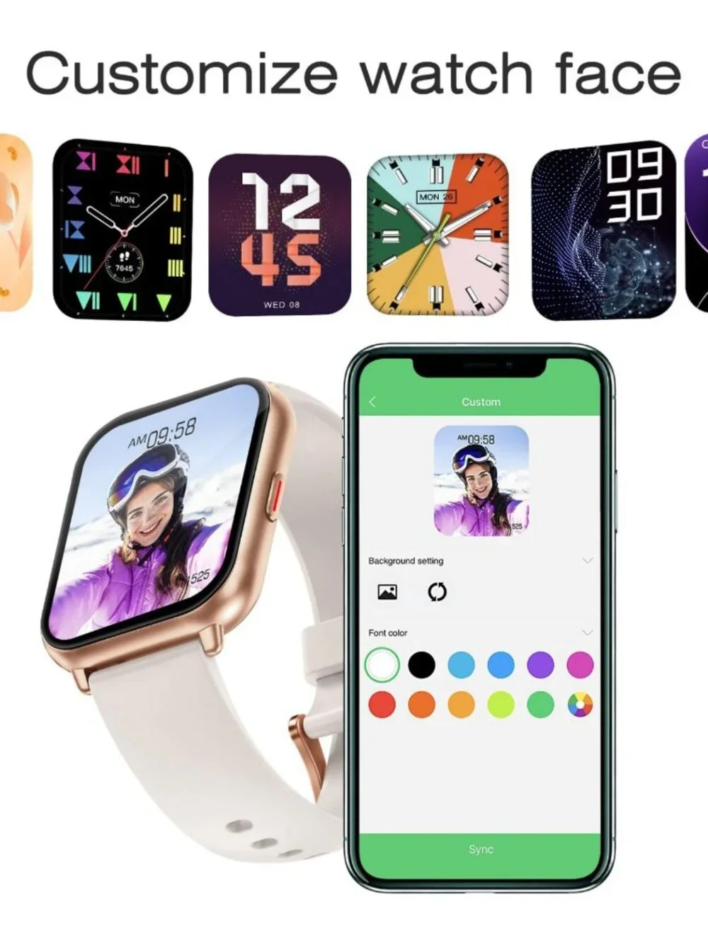 Stylish Smart Watch for Men & Women - Call Function, Sport & Metal Bands, Gold